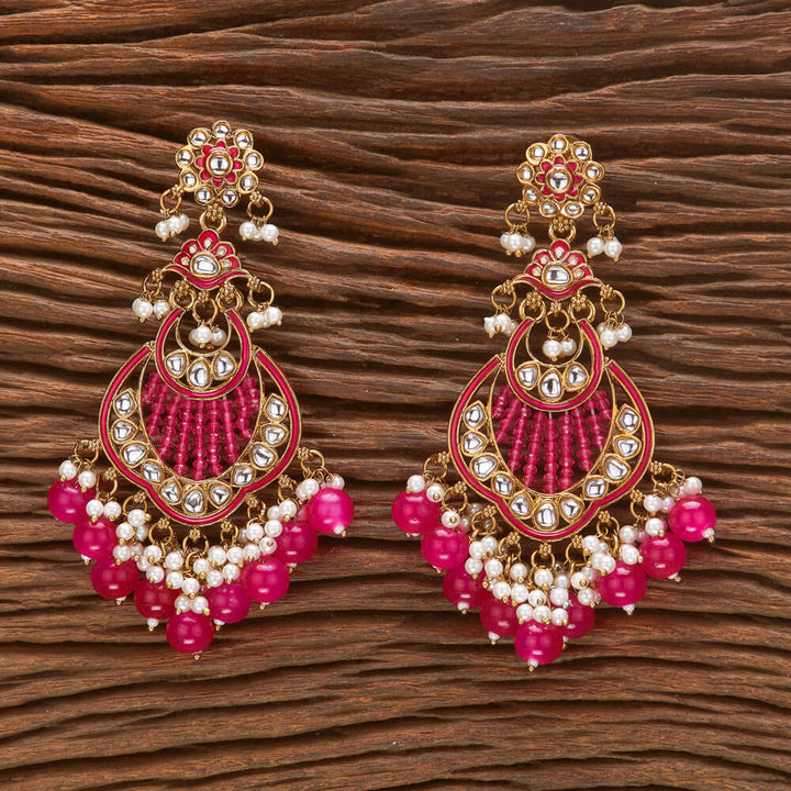 Indo Western Meenakari Earring With Mehndi Plating 111129