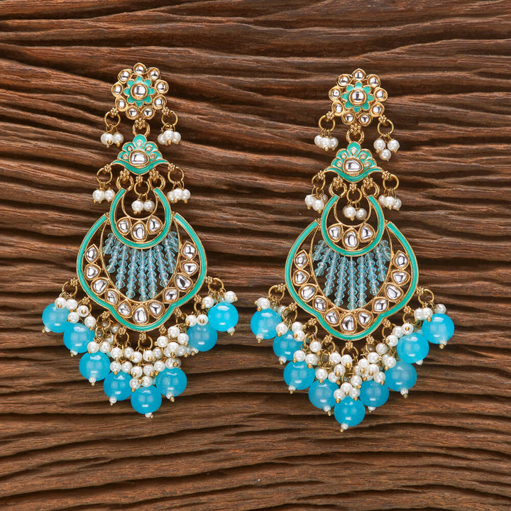 Indo Western Meenakari Earring With Mehndi Plating 111129