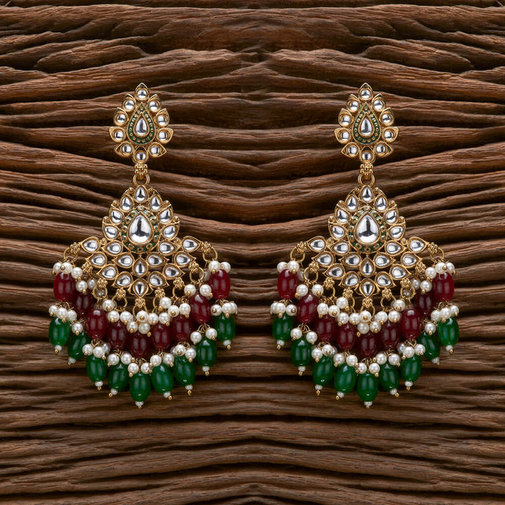 Indo Western Meenakari Earring With Mehndi Plating 111168