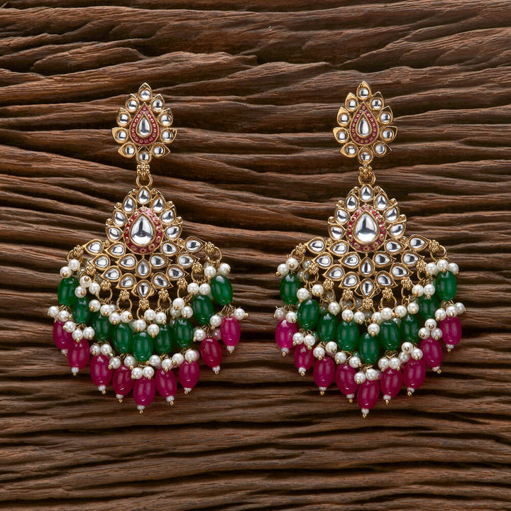 Indo Western Meenakari Earring With Mehndi Plating 111168