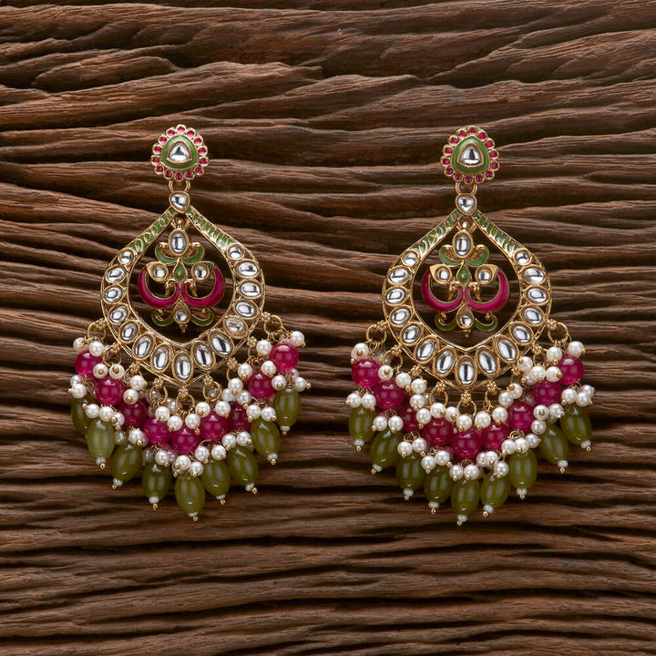 Indo Western Peacock Earring With Mehndi Plating 111171