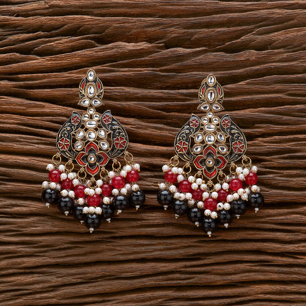 Indo Western Meenakari Earring With Mehndi Plating 111194