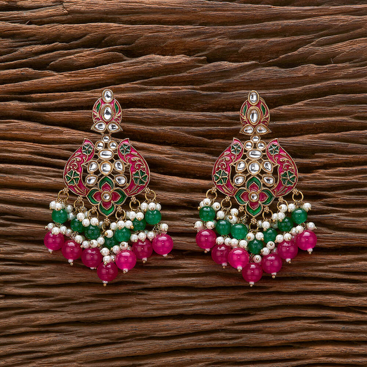 Indo Western Meenakari Earring With Mehndi Plating 111194