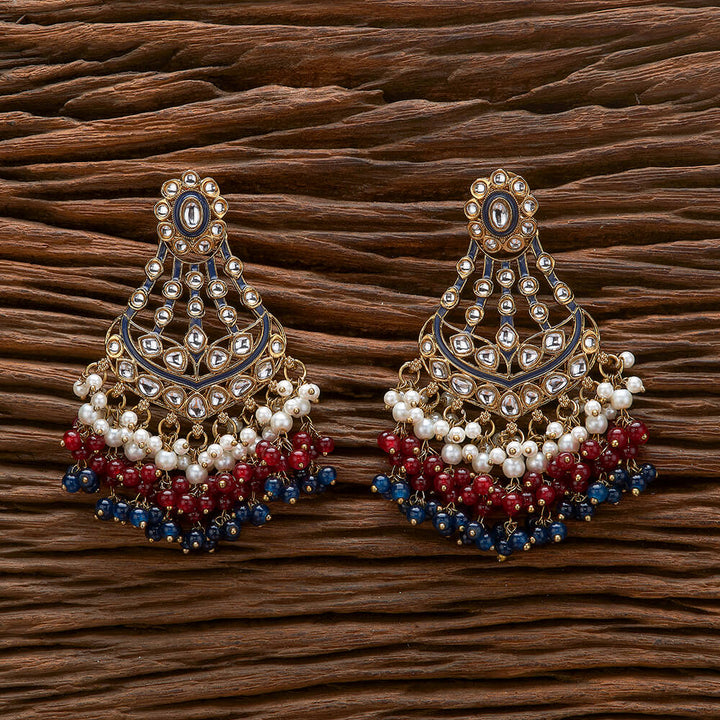 Indo Western Meenakari Earring With Mehndi Plating 111200