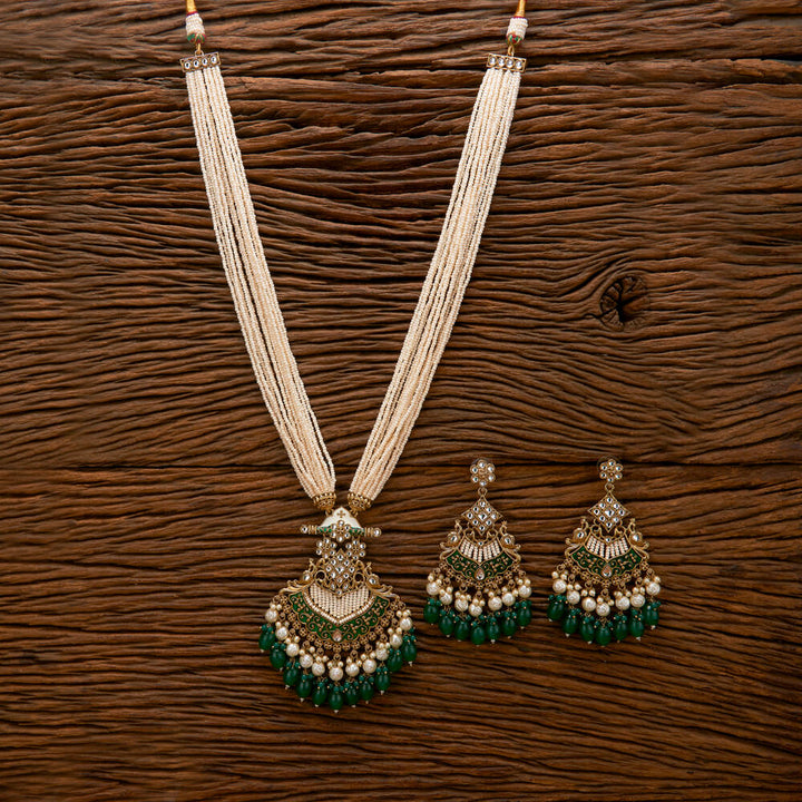 Indo Western Long Necklace With Mehndi Plating 111226