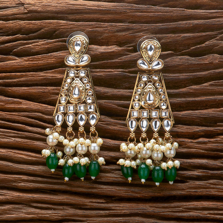 Indo Western Delicate Earring With Mehndi Plating 111258