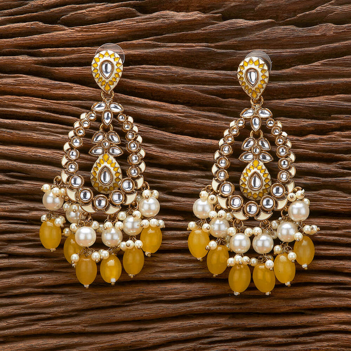 Indo Western Meenakari Earring With Mehndi Plating 111262