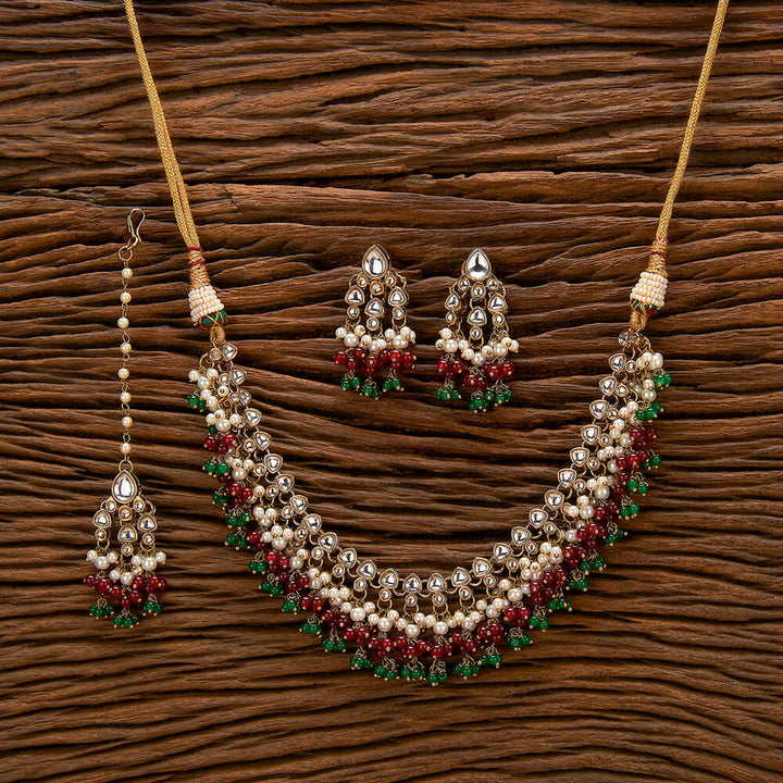 Indo Western Delicate Necklace With Mehndi Plating 111280