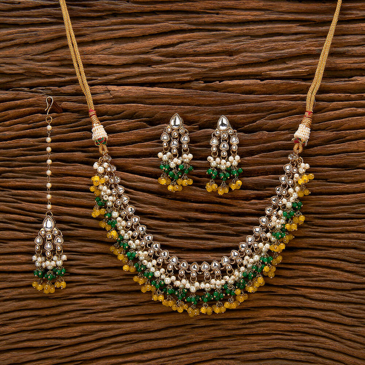 Indo Western Delicate Necklace With Mehndi Plating 111280