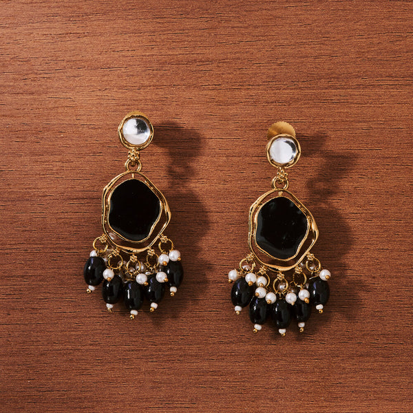 Indo Western Beads Earring With Mehndi Plating 111391