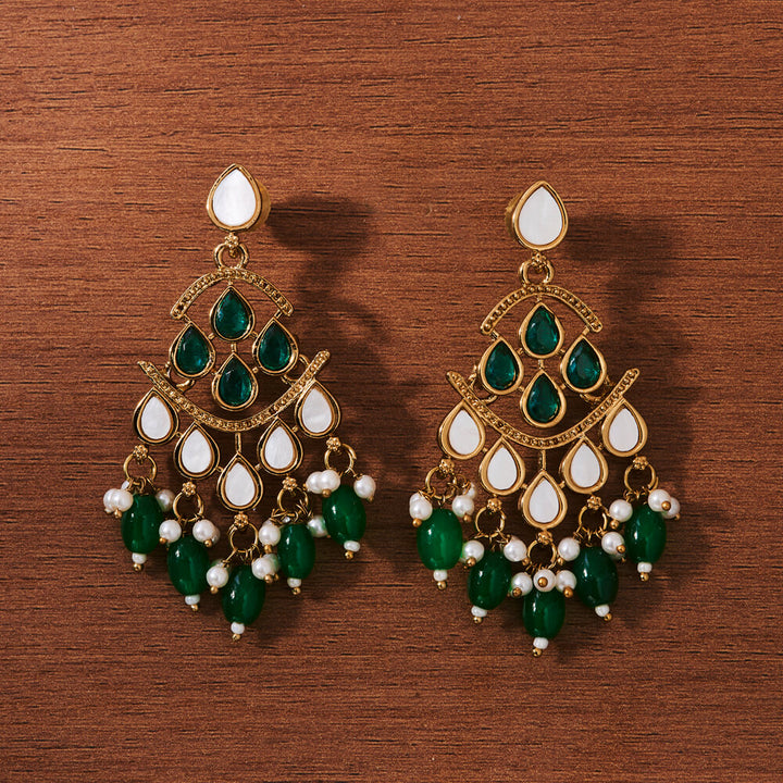 Indo Western Classic Earring With Mehndi Plating 111397