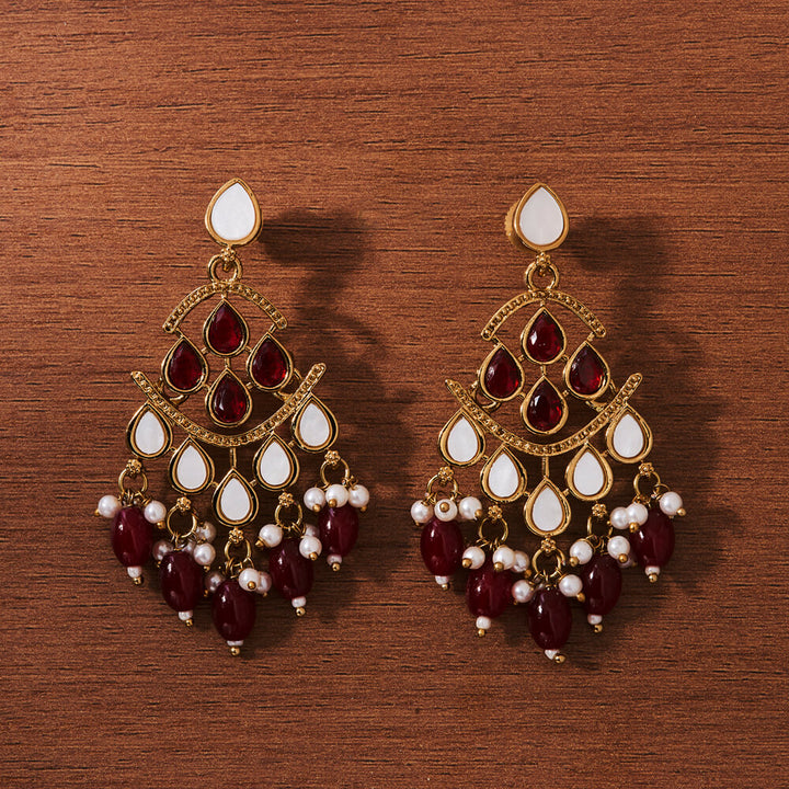 Indo Western Classic Earring With Mehndi Plating 111397