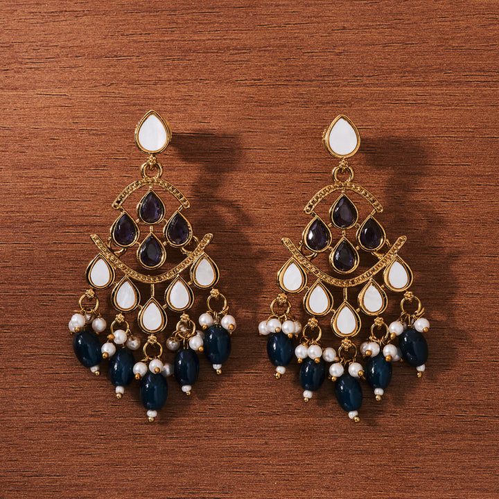 Indo Western Classic Earring With Mehndi Plating 111397