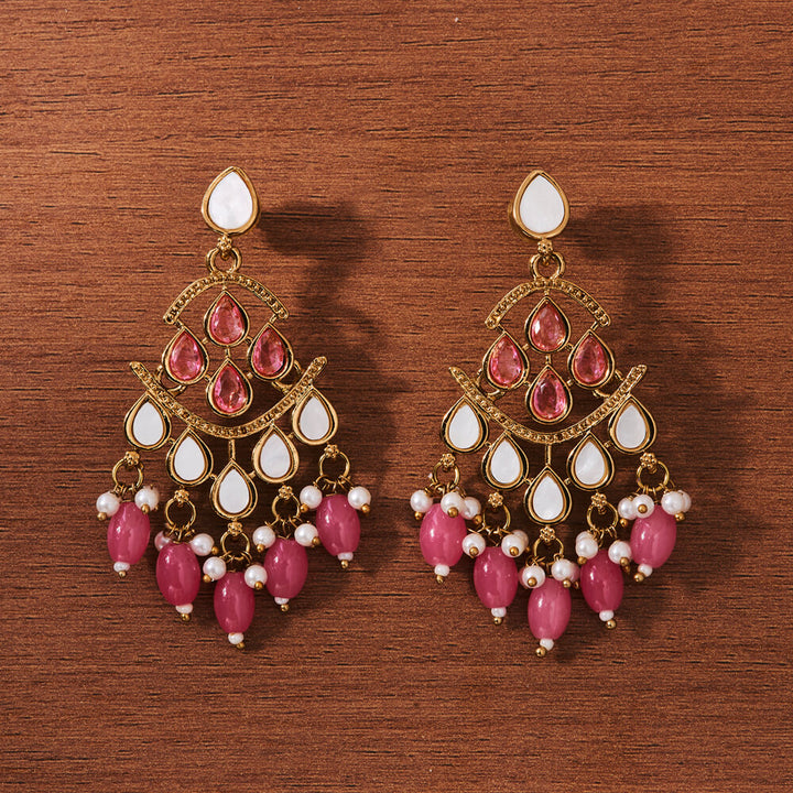 Indo Western Classic Earring With Mehndi Plating 111397