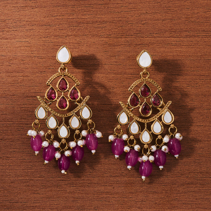 Indo Western Classic Earring With Mehndi Plating 111397