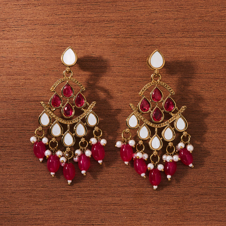 Indo Western Classic Earring With Mehndi Plating 111397