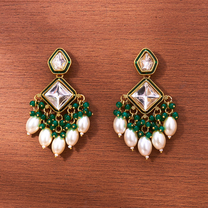 Indo Western Moti Earring With Gold Plating 111419