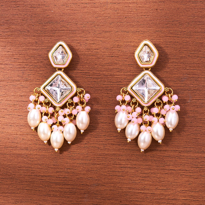 Indo Western Moti Earring With Gold Plating 111419