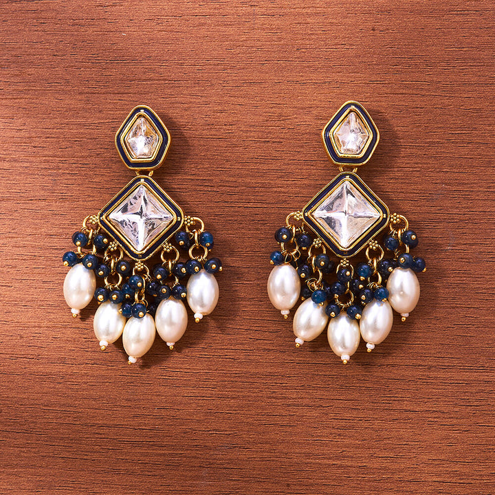 Indo Western Moti Earring With Gold Plating 111419