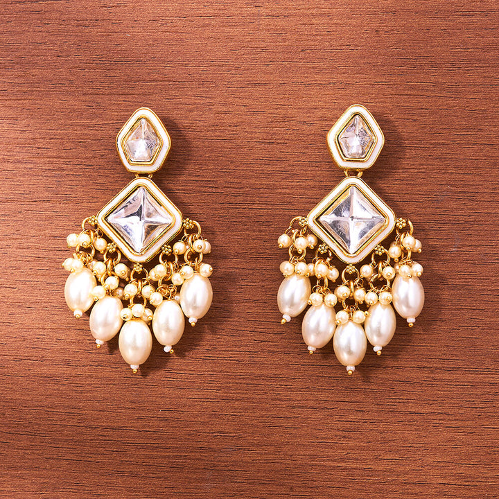 Indo Western Moti Earring With Gold Plating 111419