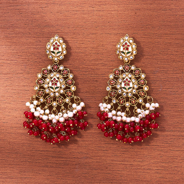 Indo Western Meenakari Earring With Mehndi Plating 111424