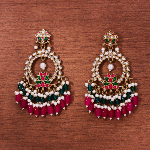 Indo Western Meenakari Earring With Mehndi Plating 111486