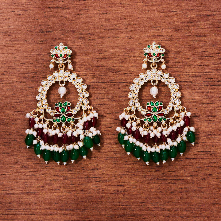 Indo Western Meenakari Earring With Gold Plating 111490