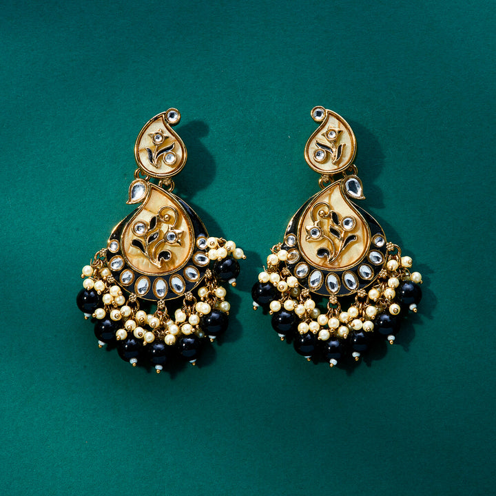 Indo Western Meenakari Earring With Mehndi Plating 111597