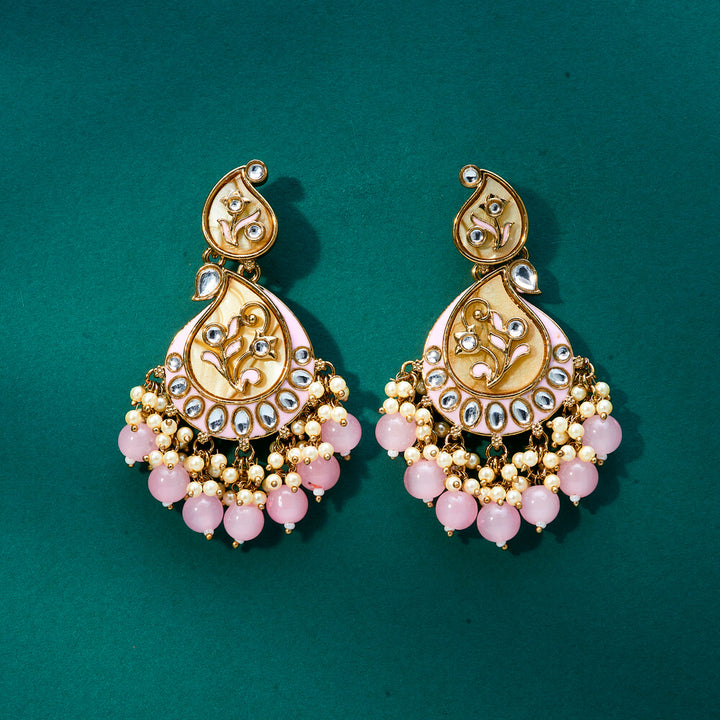 Indo Western Meenakari Earring With Mehndi Plating 111597