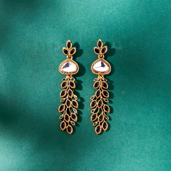 111661 Indo Western Classic Earring With Mehndi Plating