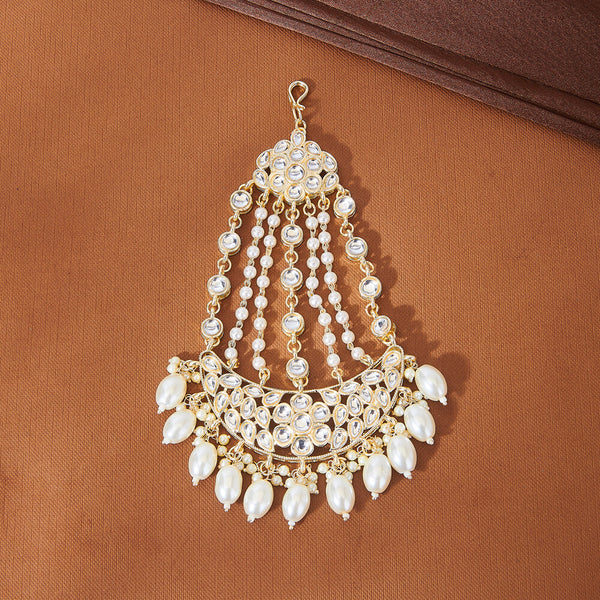 111795 Indo Western Pearl Pasa With Gold Plating