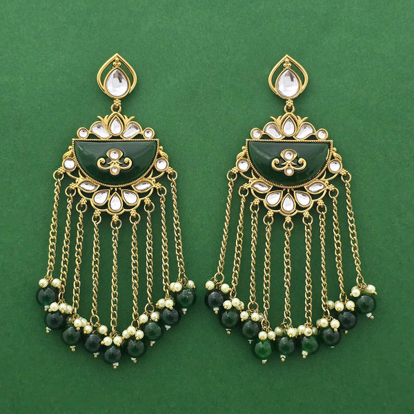 112456 Indo Western Classic Earring With Mehndi Plating