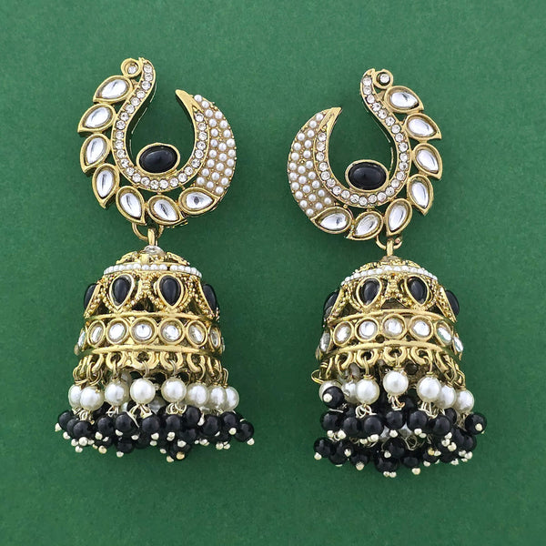 112491 Indo Western Jhumki With Mehndi Plating