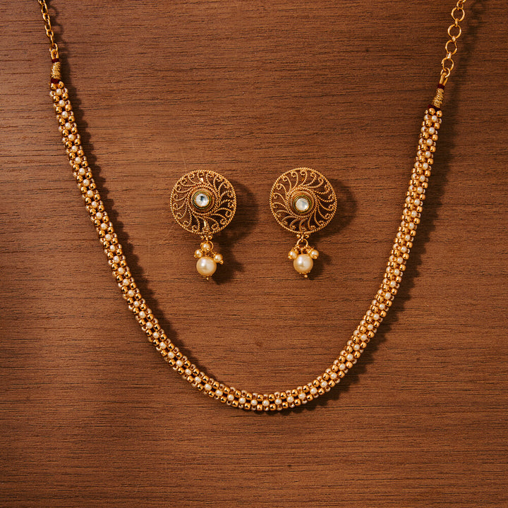 Antique Mala Necklace With Gold Plating 12245