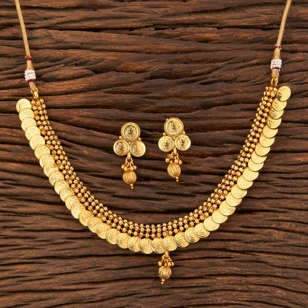 14494 Antique Temple Necklace With Gold Plating