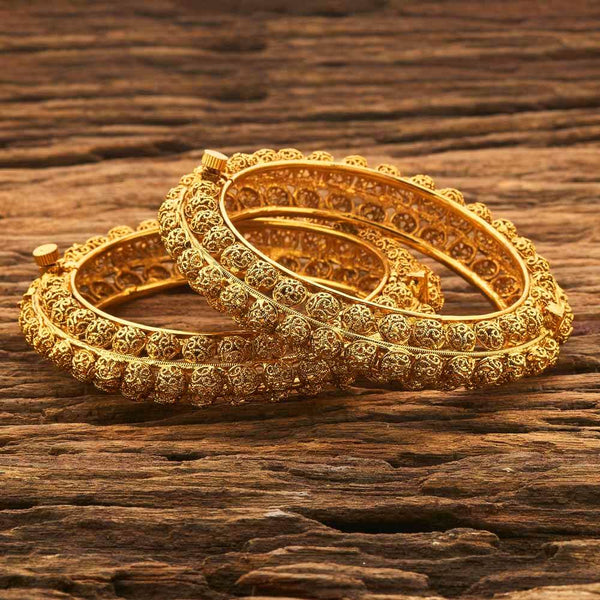 16254 Antique Plain Gold Bangles