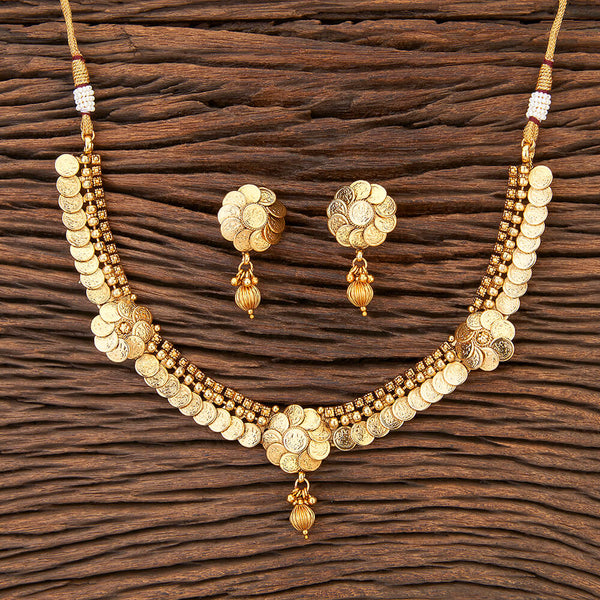 16660 Antique Temple Necklace With Gold Plating