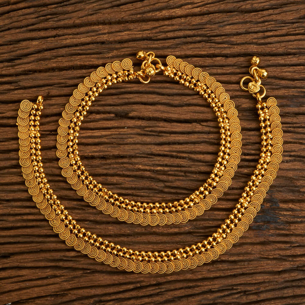 Antique Plain Gold Payal 18628