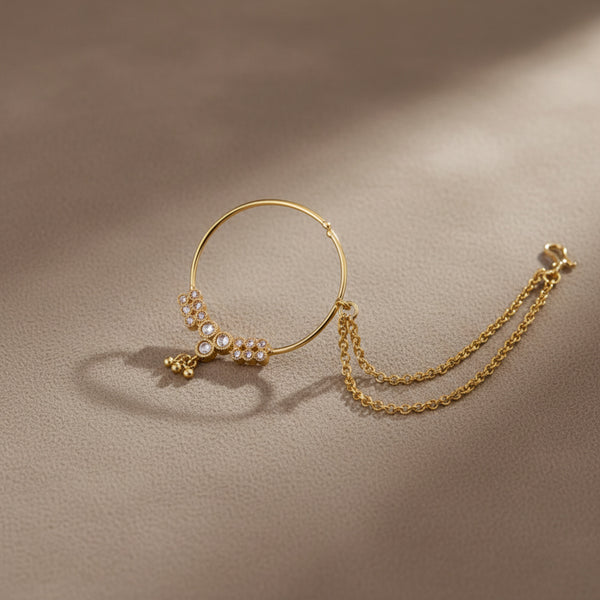 202274 Antique Pressing Nose ring with Mehndi Plating