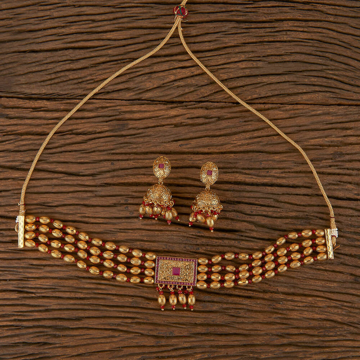 Antique Mala Necklace With Gold Plating 206186