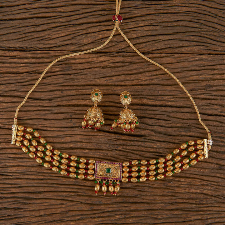 Antique Mala Necklace With Gold Plating 206186