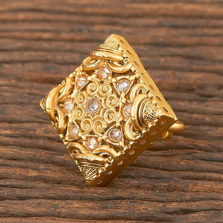 Antique Classic Ring With Matte Gold Plating 206691