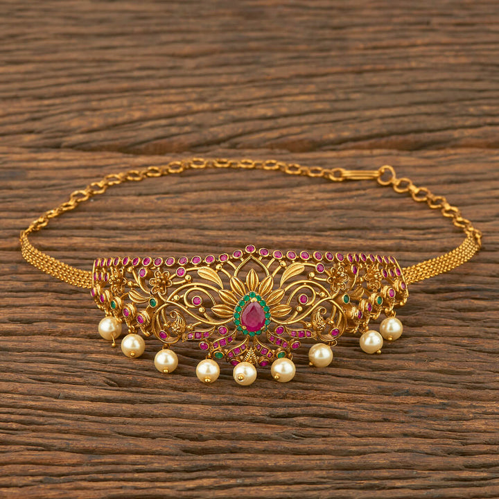 Antique Classic Baju Band With Matte Gold Plating 207551