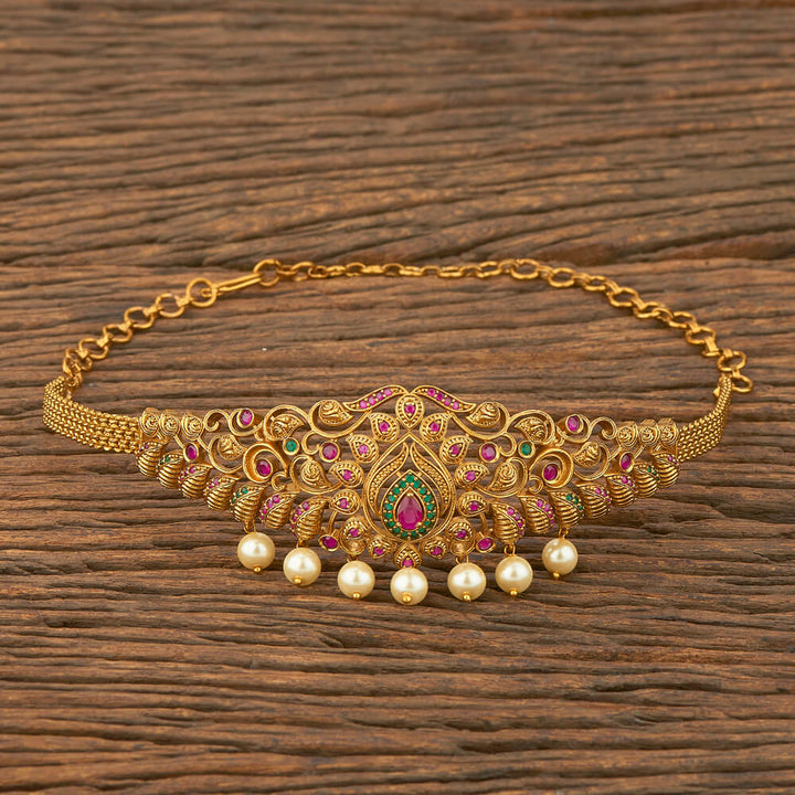 Antique Classic Baju Band With Matte Gold Plating 207552