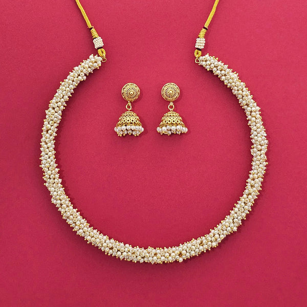 207968 Antique Pearl Necklace With Gold Plating