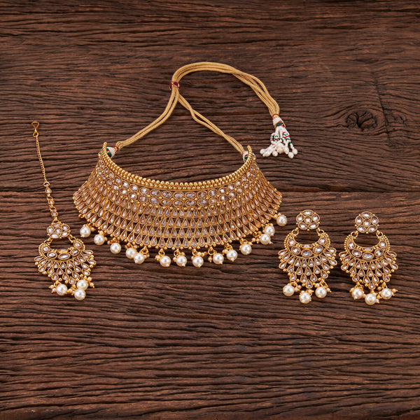 Antique Choker Necklace With Gold Plating 209246