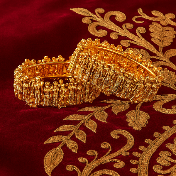 209451 Antique Openable Bangles With Gold Plating