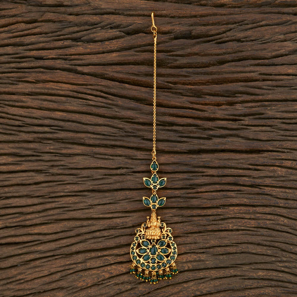 Antique Temple Tikka With Matte Gold Plating 209753