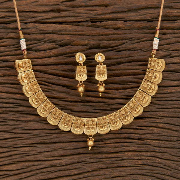 Antique Plain Necklace With Gold Plating 210216