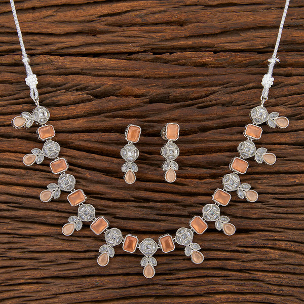 Antique Delicate Necklace With Rhodium Plating 210796